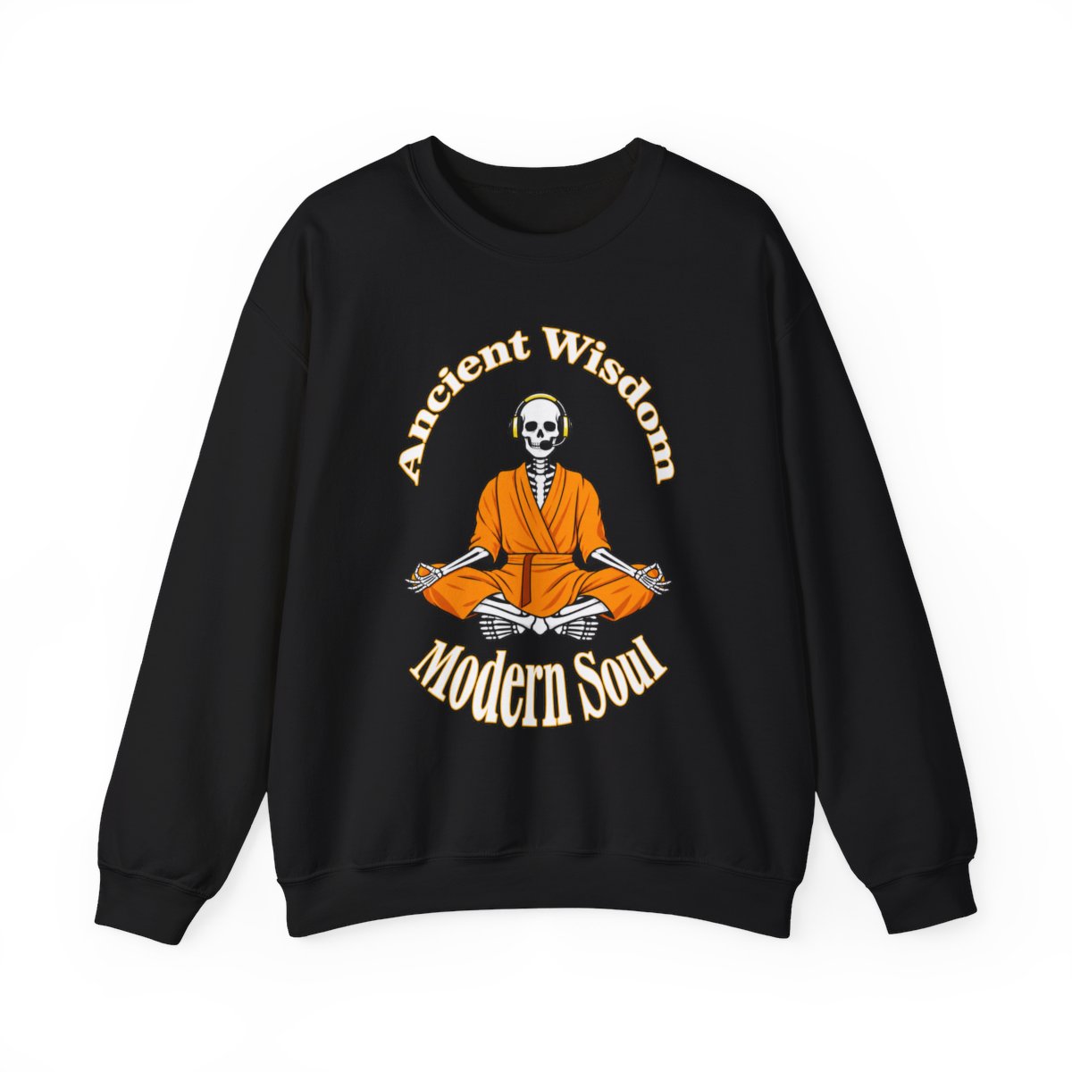 Ancient Wisdom Modern Soul skull monk meditation Sweatshirt | Modern Wisdom Podcast Merch | Chris Williamson