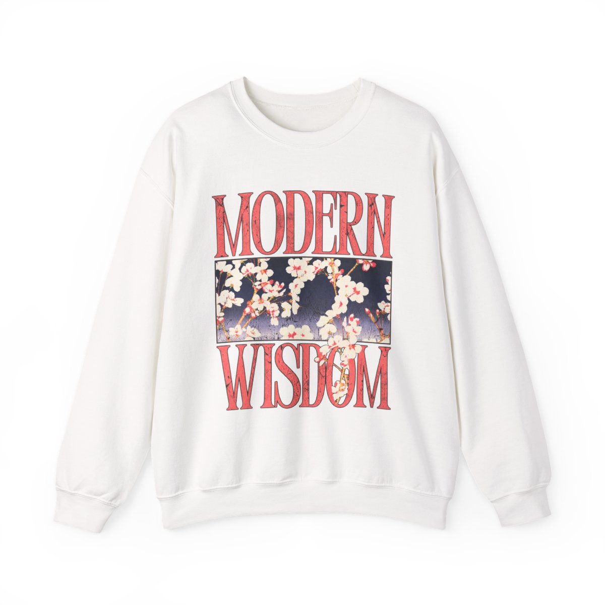 Modern Wisdom floral graphic Sweatshirt | cherry blossom text design | Modern Wisdom Podcast Merch | Chris Williamson