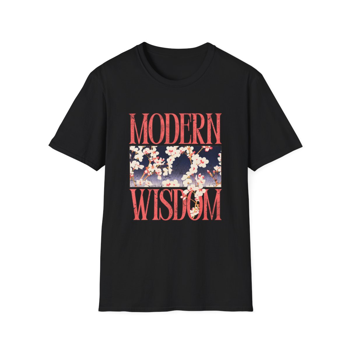Modern Wisdom T-Shirt | Floral Block Text Graphic | Modern Wisdom Podcast Merch | Chris Williamson